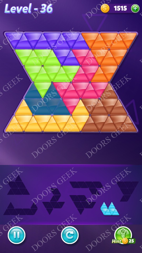 Block! Triangle Puzzle Advanced Level 36 Solution Doors Geek
