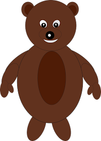 Shape a stuffed bear using ovals and circles