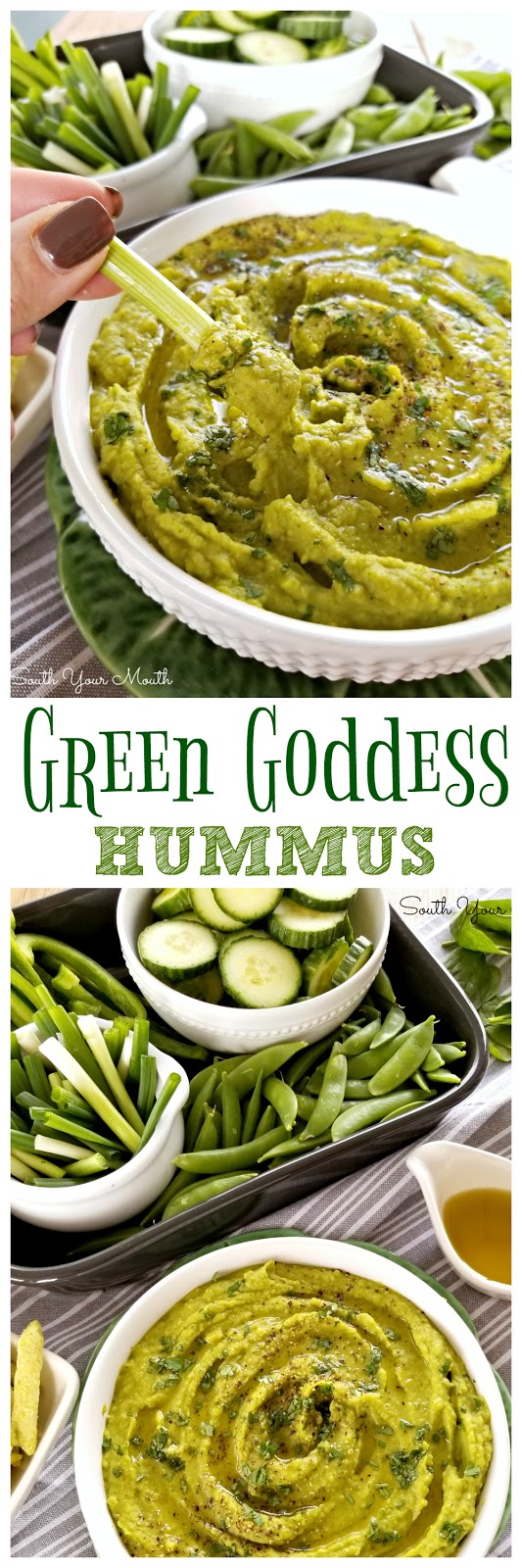 Super nutritious, vitamin-packed hummus made with green peas and spinach