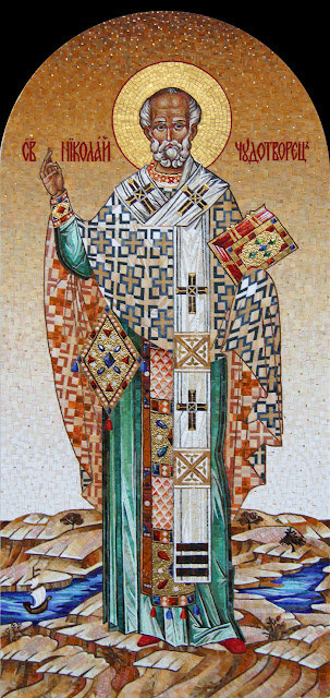 Мозаичная икона Святой Николай