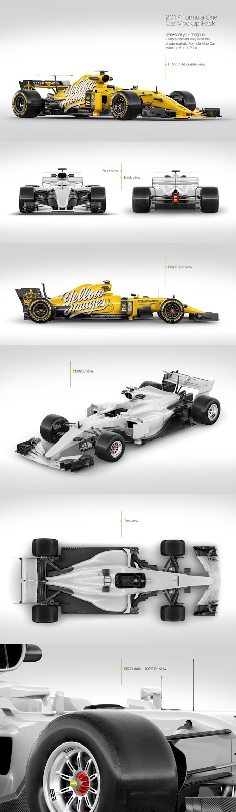 2017 Formula 1 Car Mockup Pack