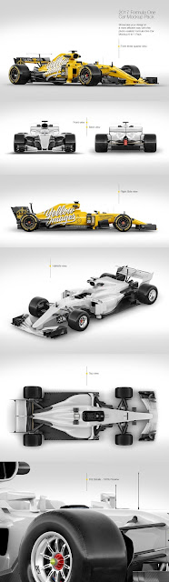 Download Free 2017 Formula 1 Car Mockup Pack PSD Mockup Template