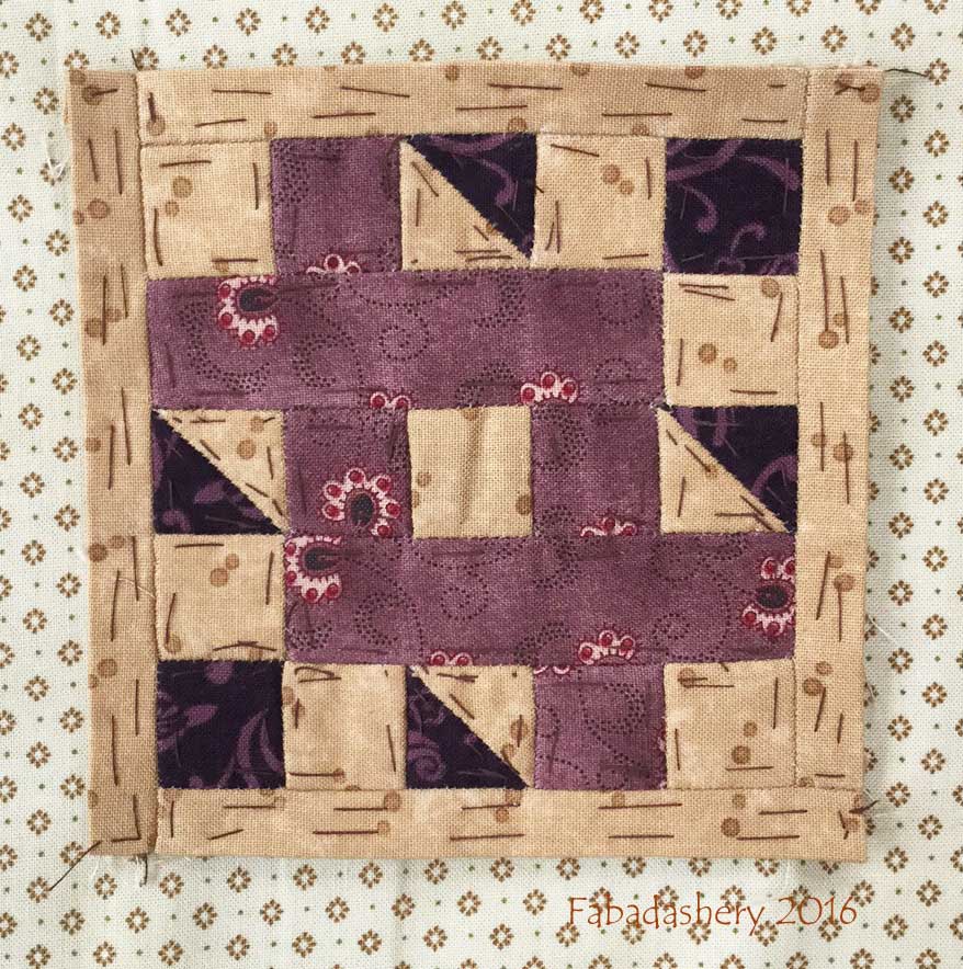 Fabadashery Dear Jane Quilt Block K1 Crooked Creek