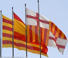 Bandera de Barcelona, Cataluña, España.