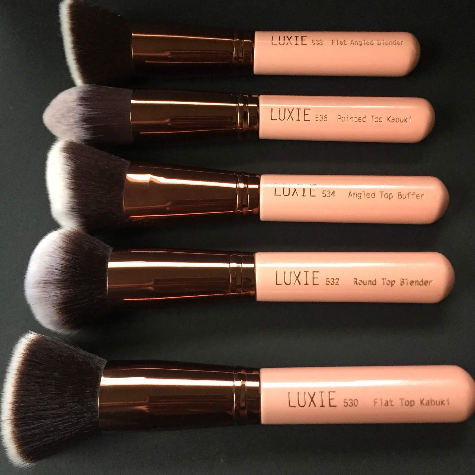 Luxie Beauty Kabuki Rose Gold Collection, Complete Face Set and