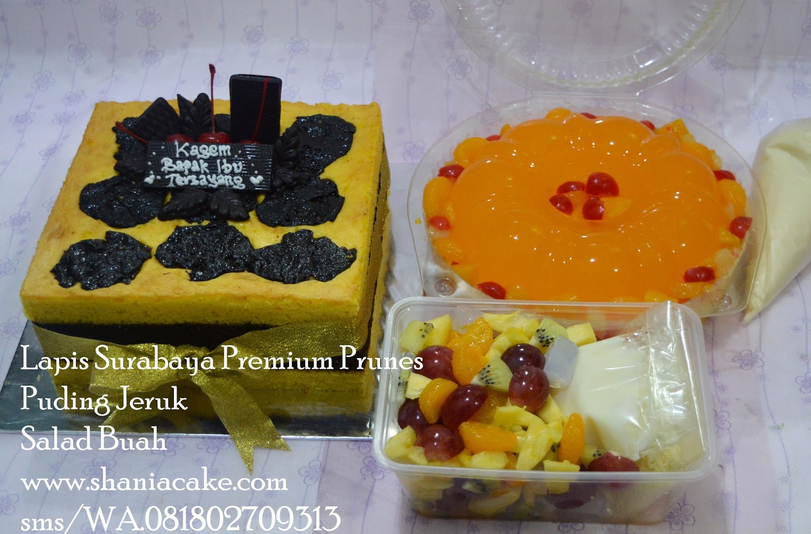 [Hantaran Jogja] Tumpeng, Lapis Surabaya, Puding Jeruk, Salad buah