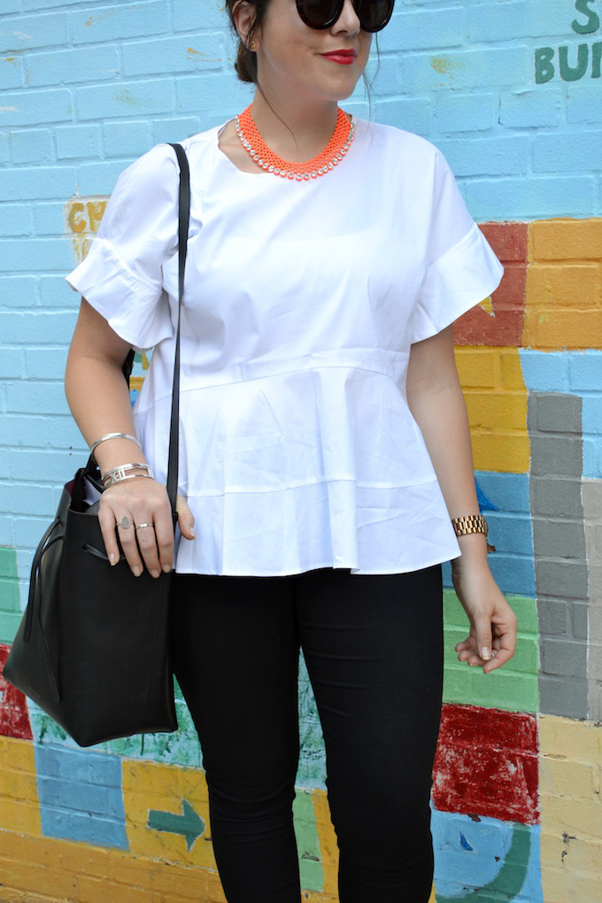 Oversized peplum top and Plenty Big Blue pants