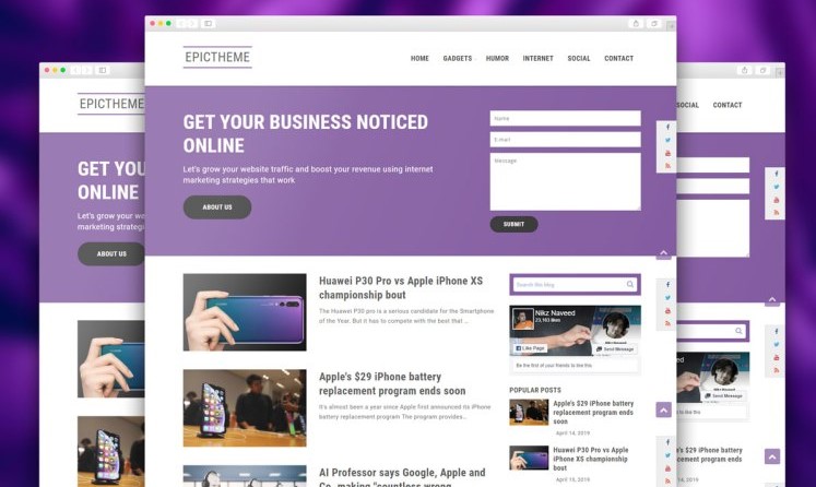 EpicTheme Responsive Premium Blogger Template Free Download Blogger 