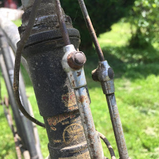 Headstock of old Royal Enfield bicycle.