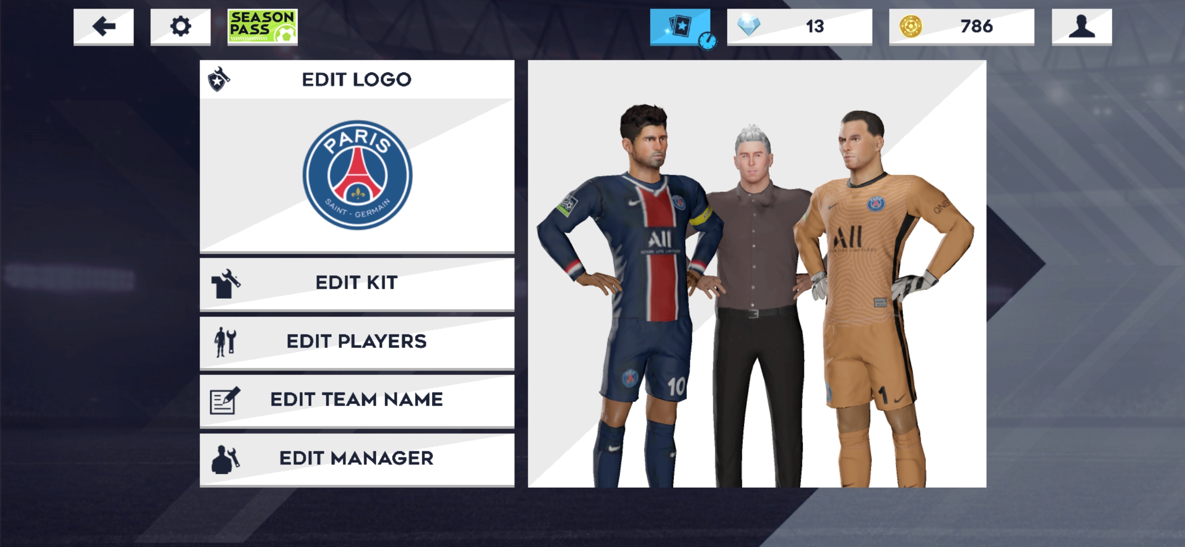 Paris Saint-Germain (PSG) 2020/2021 Kits DLS21