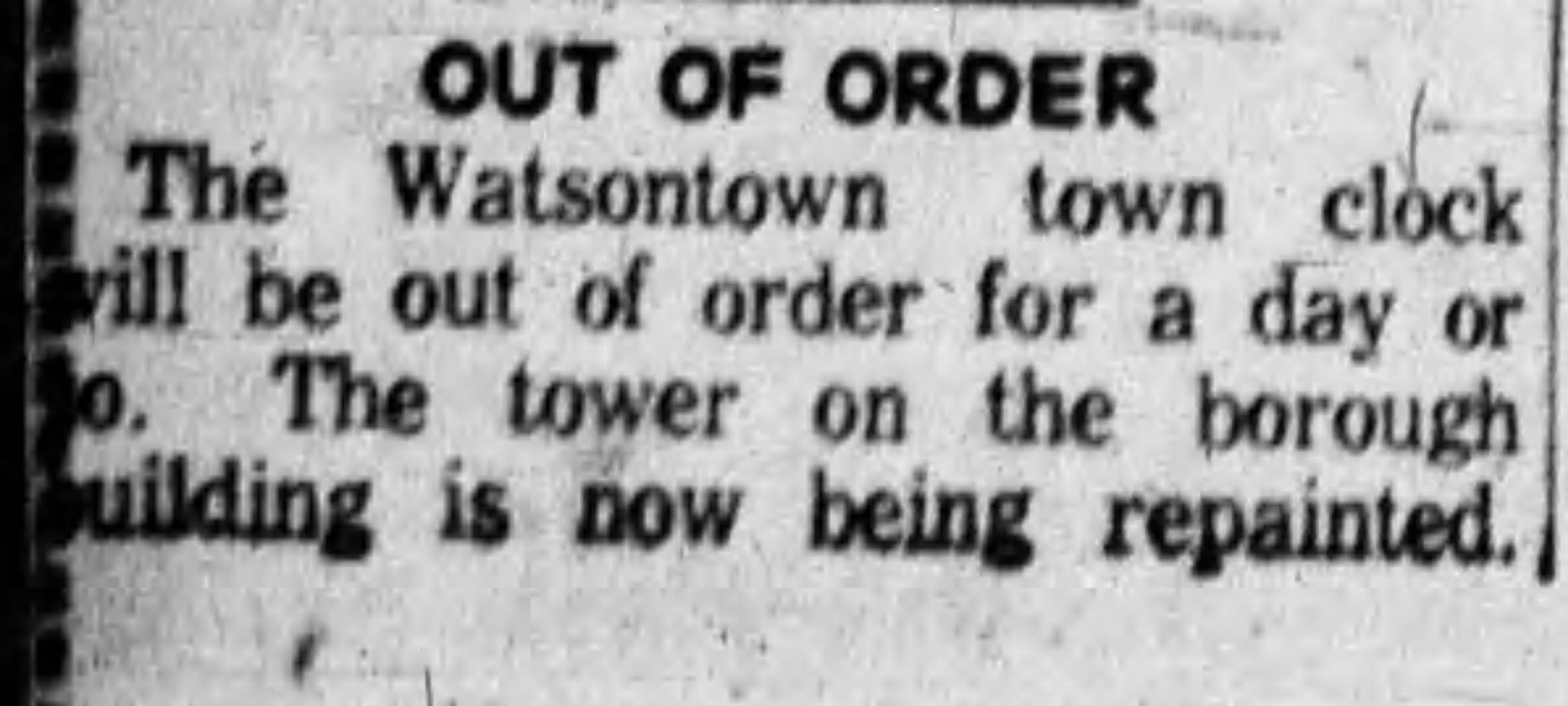 Valley Girl Views The Watsontown Borough Building & The Town's First Clock