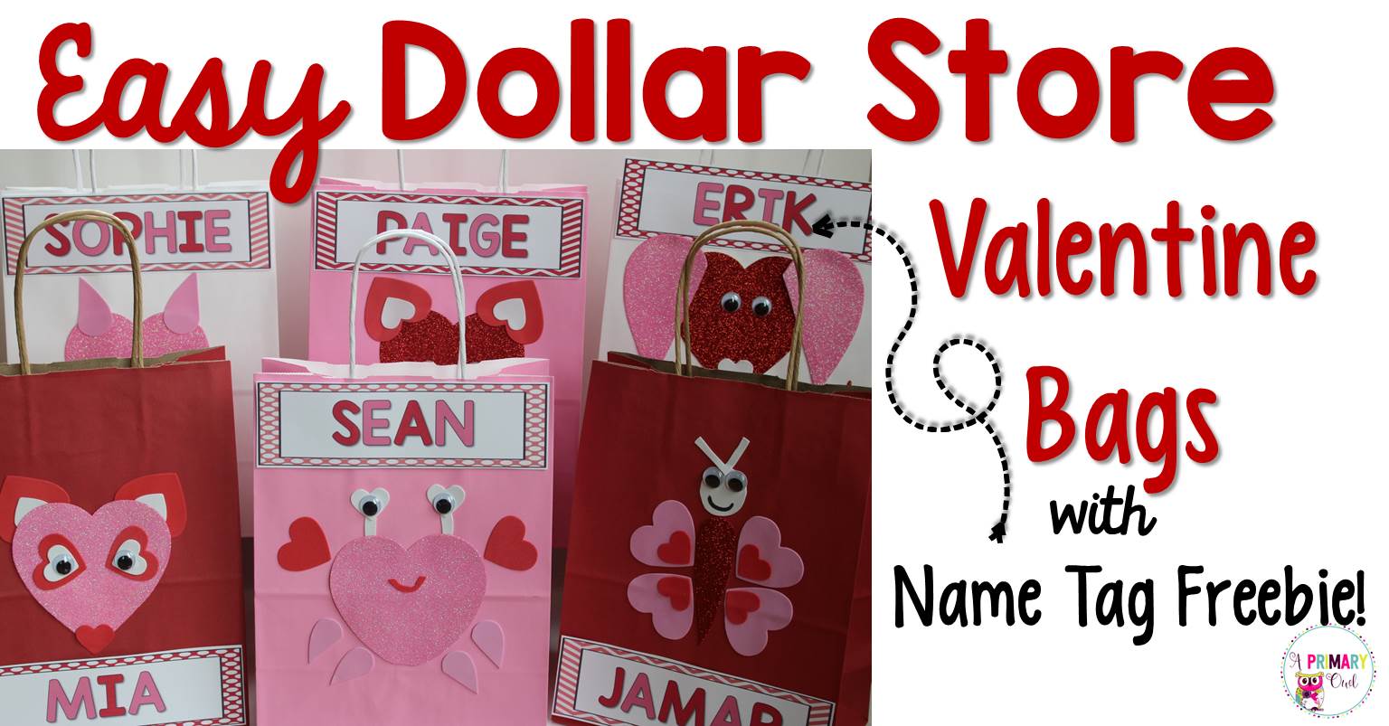 Dollar Store Valentine Treat Bags A Primary Owl