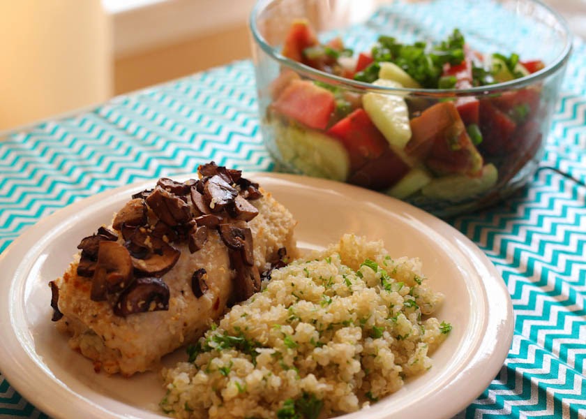 Blessed and Healthy Blue Cheese & Mushroom Stuffed Chicken Breast