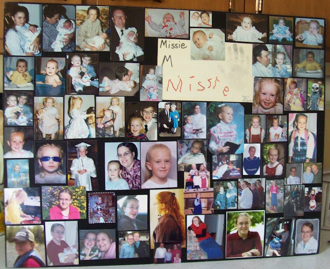Collage of daughter, laminated pics instead of using mod podge over them.