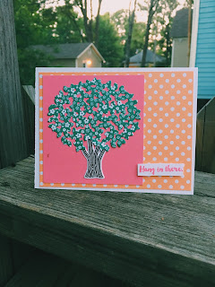 Spring tree made with the Thoughtful Branches bundle by Spread Joy Stamping Thoughtful branches in flirty flamingo and peekaboo peach