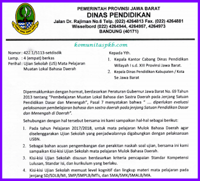 Kisi Kisi Ujian Sekolah Mulok Bahasa Sunda Tahun 2017 2018 Resmi Dari Pemprov Azafah78