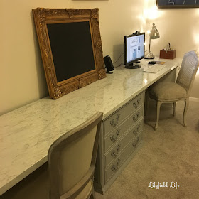 desk idea benchtop marble