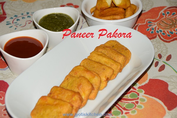 Paneer Pakora (cottage cheese fritters) recipe with step by step photo