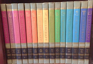 bright rainbow hues on book spines, World Book, Childcraft, rainbow, ROYGBIV, creative resources