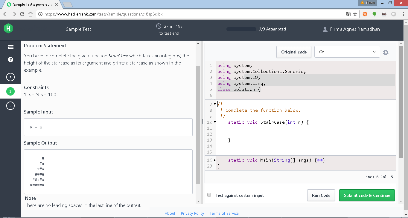 Hackerrank Tempat Nongkrong Baru Firma Agnes