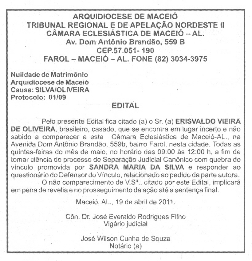 Blog do Ticianeli Edital para anulação de casamento na igreja. Blog do Ticianeli Edital para anulação de casamento na igreja.