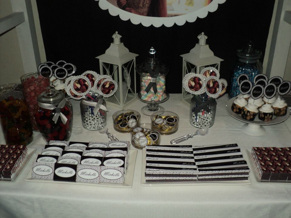 Areyouready Eventos Candy Bar Negro y Blanco