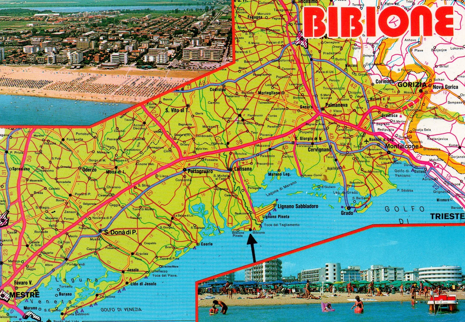 pocztówkowe mapy: Bibione