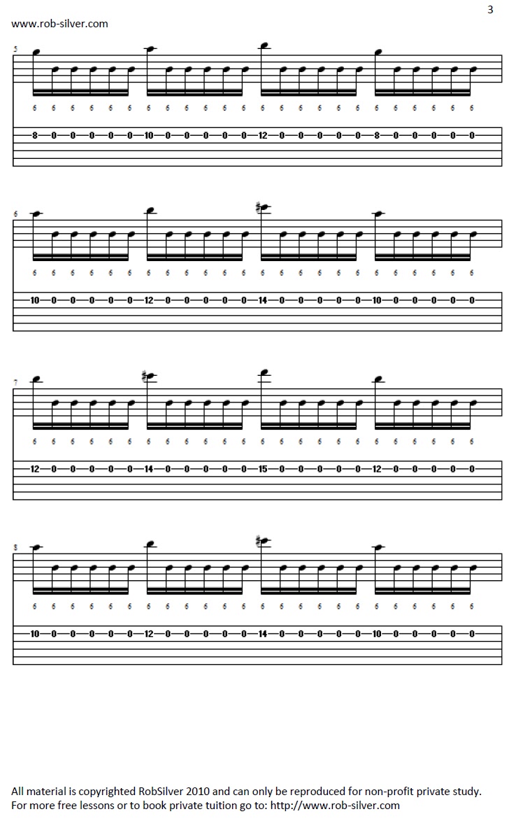ROB SILVER SIMPLE RIGHT HAND PICKING EXERCISES FOR GUITAR