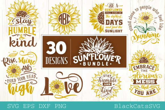 Download Sunflower Bundle 30 Designs SVG Cut Files