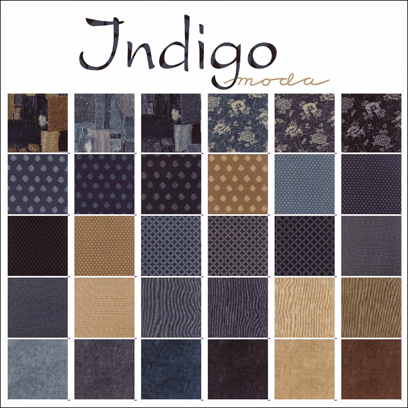 Crazy Quilt Girl Fabric Shop Moda INDIGO Fabric