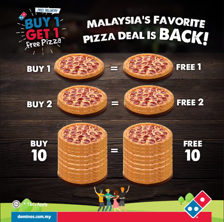 BestLah Domino's Pizza Buy 1 Get 1 FREE Pizza