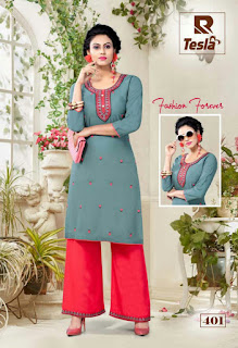 Raashi tesla kurtis With palazzo 