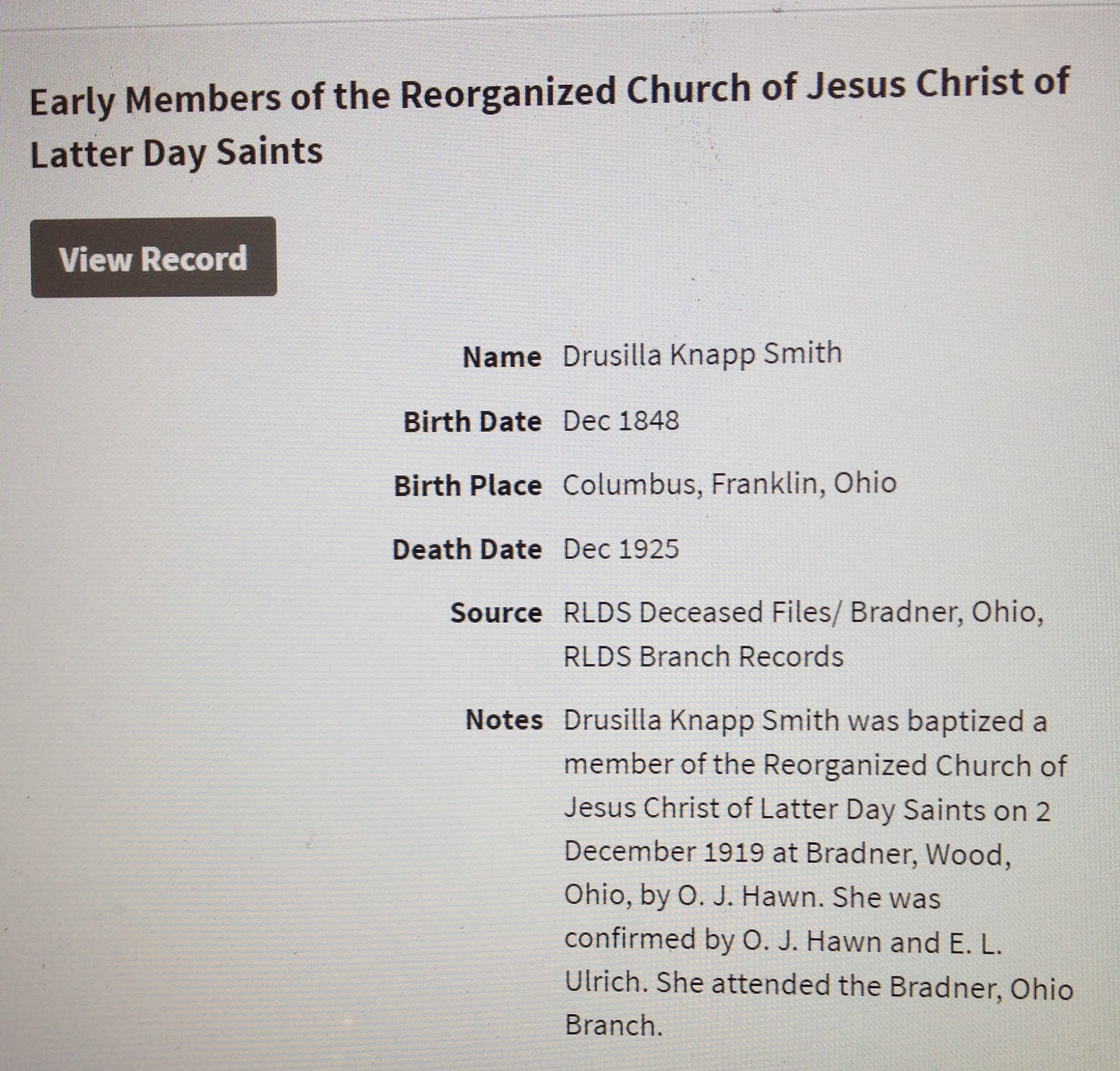 Flipside The Family of Orison Smith and Drusilla Knapp Smith of