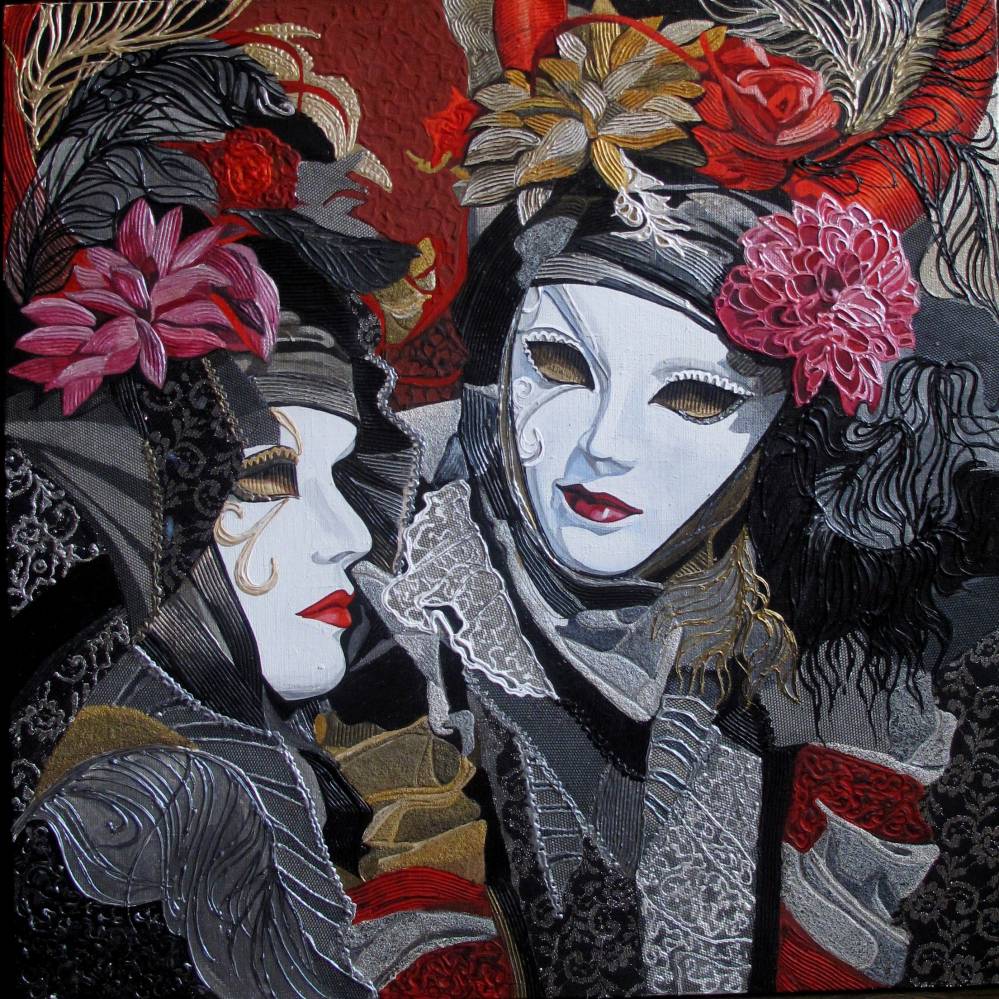 венецианская маска живопись. за маской. живопись маскарад венецианец. человек за маской. марко ортолан картины.