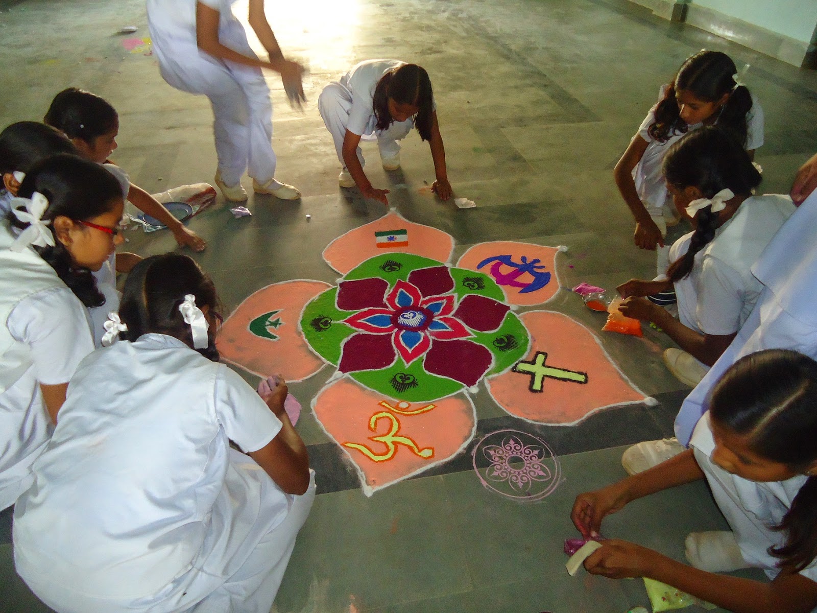 Christ Convent School: Rangoli Competition On behalf of National Unity Day