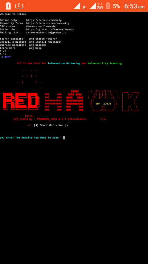 install RED HAWK in Termux