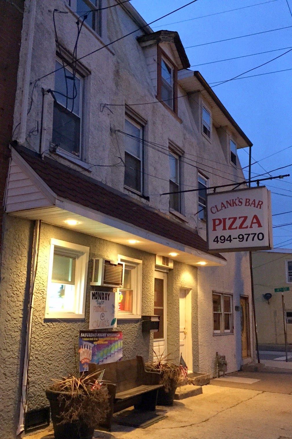 Pizza Quixote Review Clank's Bar, Marcus Hook, PA