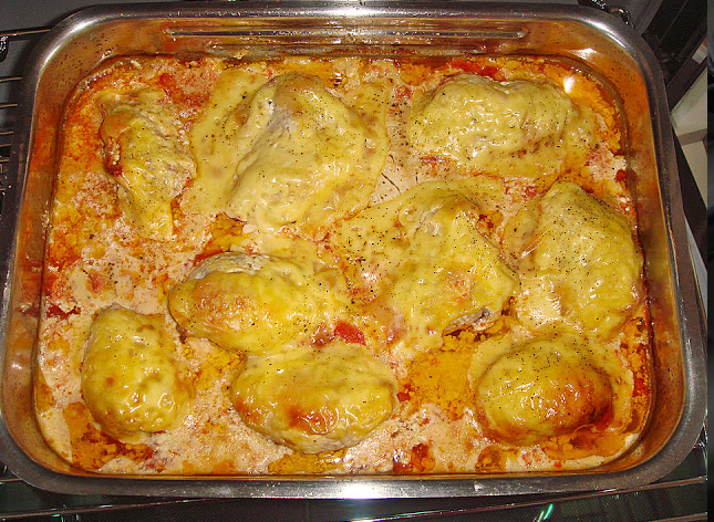 Rezeptwelt: Hähnchenfilets mit Käsehaube Rezeptwelt: Hähnchenfilets mit Käsehaube