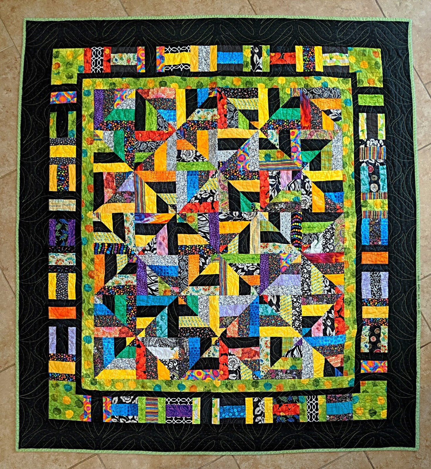 Bright & Black Oversized Couch Quilt
