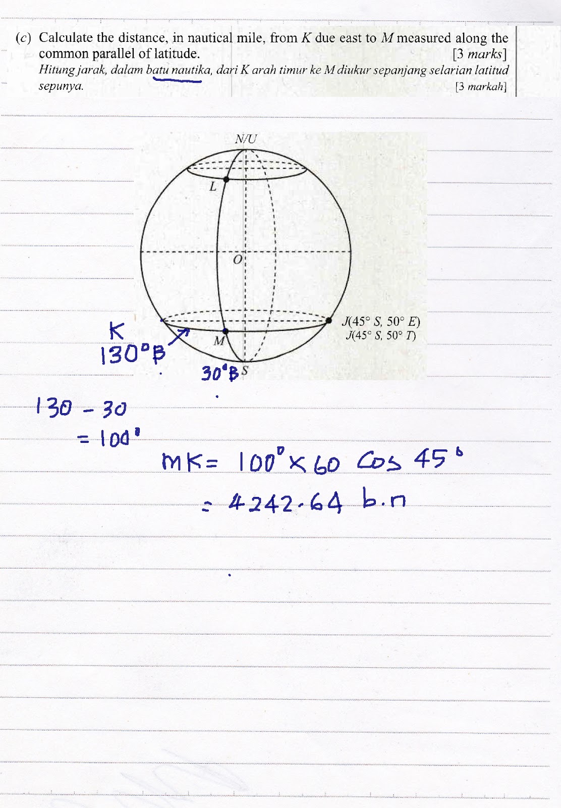 Cikgu Azman: Q16 Bumi Sebagai Sfera SPM 2018 Nov Sebenar Matematik K2