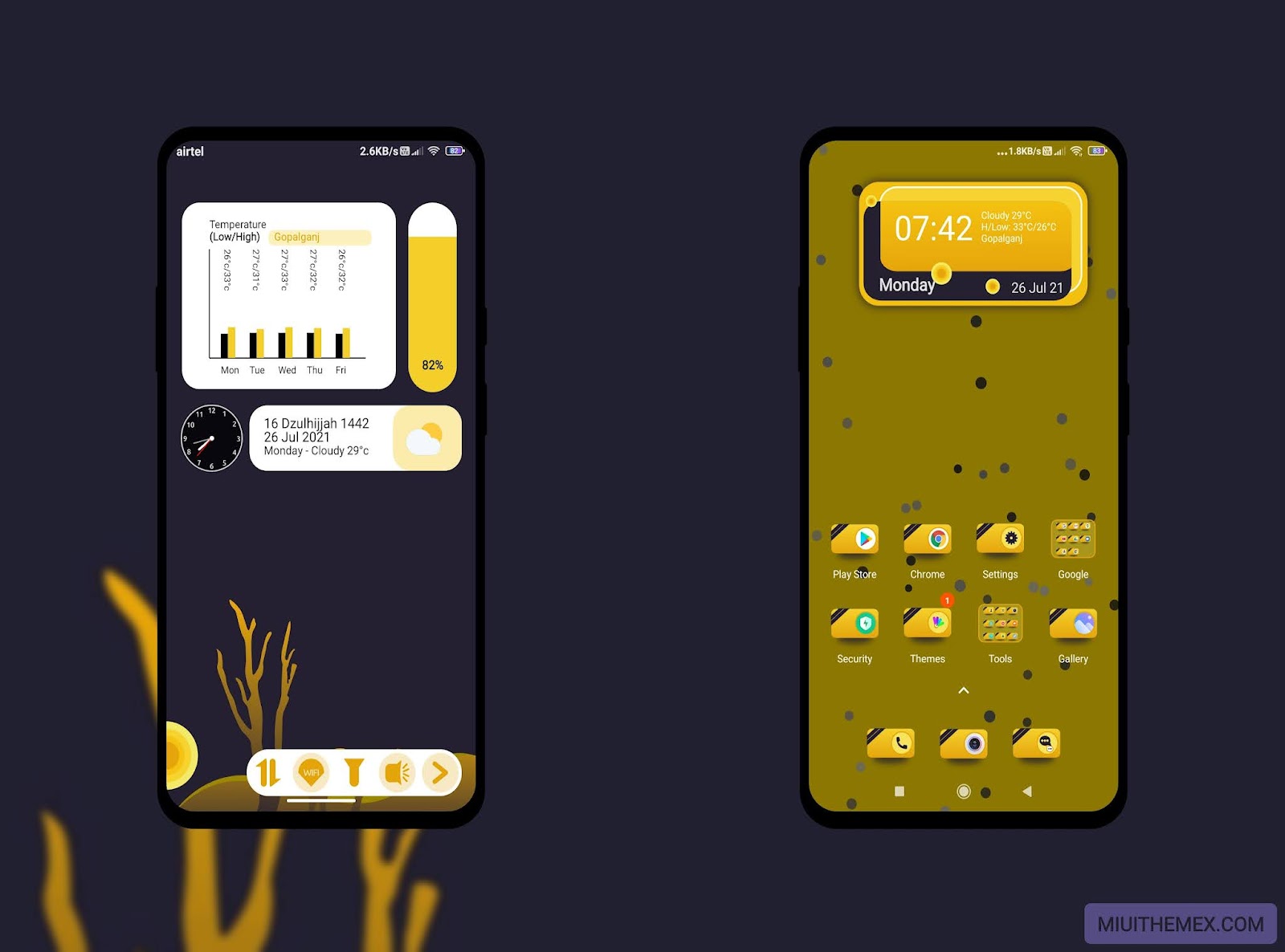 Professor Theme for miui 12 yellow accent Theme for miui 12 MIUI Themes