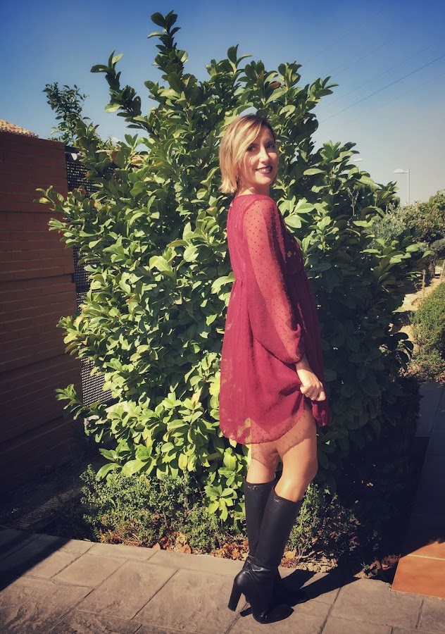 Fitness And Chicness-Vestido y Tacon-Vestido Burdeos Flores-2