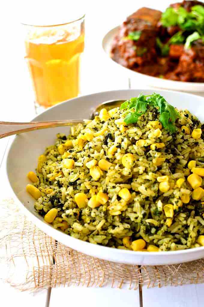 Green Mexican Rice with Córn Aimer La Cuisine