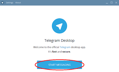 Tampilan awal telegram