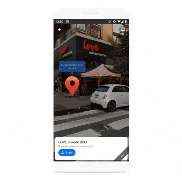 Canlı Görüntüleme özelliğini açtığınızda Google, şehrin popüler mekanlarını artırılmış gerçeklik desteği ile göstermeye başlıyor.