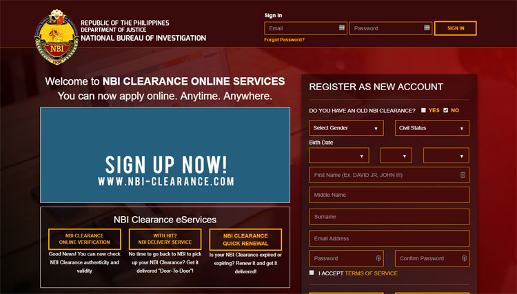 Nbi clearance registration account apply ph gov official website NBI Clearance Online Application and Registration Process