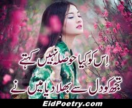 Isko kia hosla nahi kehte... Two Line Shayari - 2 Line Shayari - 2 Line Poetry - 2 Line Urdu Poetry