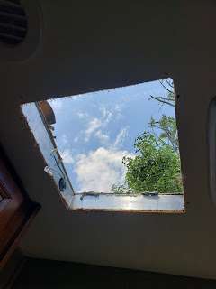 RV inside skylight removed