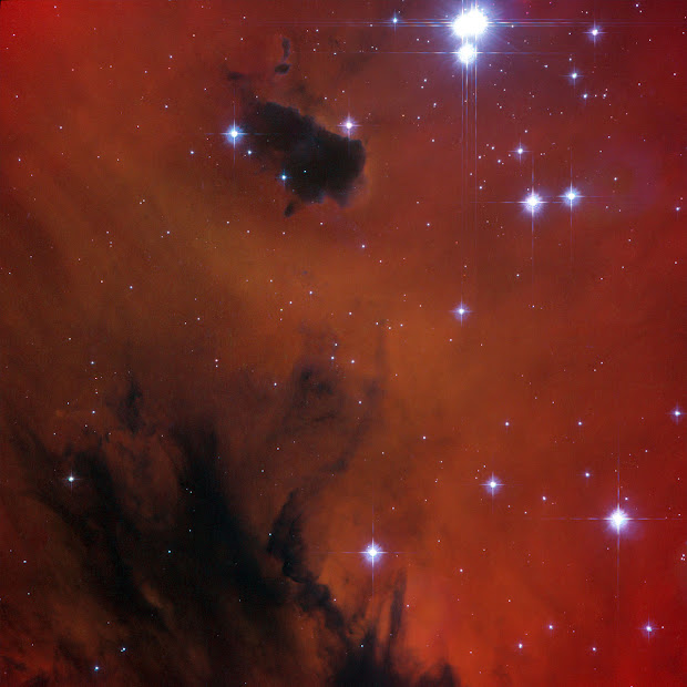 Star-Forming Region NGC 281 and Star Cluster IC 1590 by Hubble