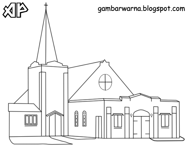 Mewarnai Gambar Gereja  Belajar Mewarnai Gambar